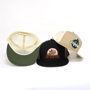 Gorra de Béisbol de Ala Plana Bordada de Alta Calidad, Estilo Vaquero Occidental, para Hombre, Gorra Trucker de Caza, 5 Paneles, Venta al Por Mayor, MOQ Bajo, Fábrica BSCI - Product Image 5