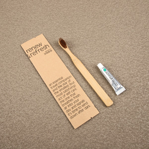 Bio <span class=keywords><strong>Hotel</strong></span> Supplies Kit dentaire en bambou Ensemble d'équipements hôteliers écologiques - Product Image 1