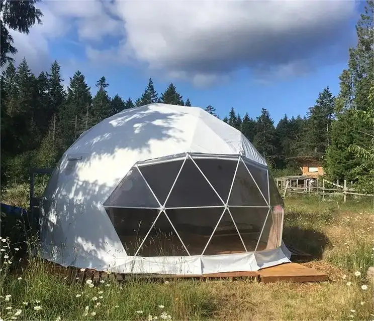 À Prova de Fogo Única Redonda Clara Toda a Estação Usado Personalizado Pré-fabricado Geodésico Dome Casa Outdoor Romantic Dome Tent