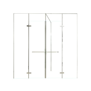 <span class=keywords><strong>Doccia</strong></span> Moderna Personalizzabile con Telaio in Metallo Cromato/Nero/Grigio, Vetro Temperato Spesso 10mm in Acciaio Inox, Separazione Zona Asciutta/Bagnata - Product Image 5