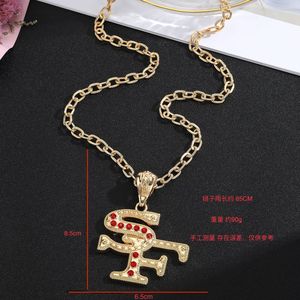 Qinghe Jewelry Hip Hop Letter <b>Necklace</b> Gold Silver Plated Pendant Unisex Fashion <b>Statement</b> Jewelry Trendy Charm <b>Necklaces</b> - Product Image 3