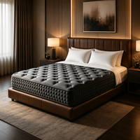 Matelas hybride à ressorts compressible enroulable avec tissu tricoté respirant