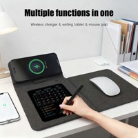 Chargeur sans fil 3-en-1 rapide 15W, tapis de souris, bloc-notes électronique pliable en PU de qualité supérieure, montre connectée et écouteurs