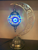 Marrakech fait à la main en forme de lune turc marocain mosaïque verre Table bureau lampe de chevet