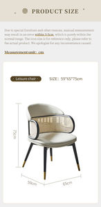 Fauteuil de salle à manger moderne en bois massif avec dossier en rotin et assise en velours capitonné, personnalisé pour la Russie et la <span class=keywords><strong>Malte</strong></span>, pour restaurant et hôtel - Product Image 6