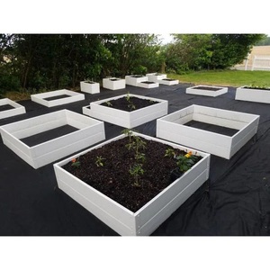 Chậu trồng cây trang trí chống thấm nước ngoài trời bằng nhựa PVC, thùng trồng cây nâng cao, chậu cây ngoài trời giá rẻ - Product Image 4