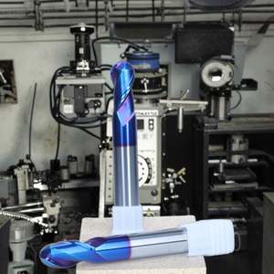 ZY/OEM Fraise à queue sphérique en acier au tungstène HRC65, 2 cannelures, revêtement nano, angle de spirale 45°, pour usinage CNC haute dureté - Product Image 6