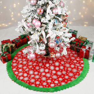 Tappetino per Albero <span class=keywords><strong>di</strong></span> <span class=keywords><strong>Natale</strong></span> 39 Pollici Personalizzato con Stampa <span class=keywords><strong>di</strong></span> Fiocchi <span class=keywords><strong>di</strong></span> Neve e Stelle in Flanella - Product Image 1