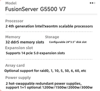 Serveur Rackable Ultra Fusion G5500V7 4U, 24 baies 3,5 pouces, prise en charge de 8 GPU, double processeur 6444Y 16 cœurs, 4x32 Go de RAM, 4x960 Go de SSD, alimentation 2000W