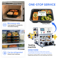 Plateau de préparation de repas en PP de qualité alimentaire à 3 compartiments, personnalisable en gros, thermoscellable, compatible micro-ondes et réfrigérateur pour plats préparés