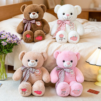 Boneka Beruang Teddy Bordir Mawar Apel Realistis Berkualitas Tinggi Premium OEM ODM Grosir Pabrik untuk Hadiah Ulang Tahun Anak