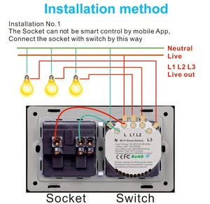 Wifi 3 Gang Chiaro Della Parete Interruttore Presa Intelligente e Interruttore Con Lo Standard UE - Product Image 5