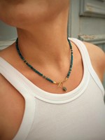 Zooying Ins-style Face Apatite Pierre Naturelle Collier De Perles pour Femmes Non-fading Light Luxe Clavicule et Pendentif Bijoux
