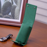 Étui de rangement pour montre de luxe en cuir vert portable Boshiho, fermeture à bouton, organisateur de montre personnalisé, pochette de voyage pour montre