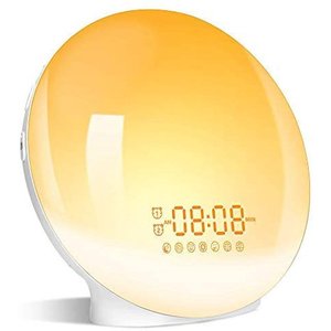 Réveil Lumineux Simulateur d'Aube 7 Couleurs, Veilleuse, Aide au Sommeil, 7 Sons Naturels et Fonction Snooze pour Enfants et Adultes - Product Image 1