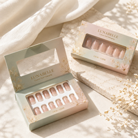 Emballage de cartes en carton robuste et haut de gamme en matériaux recyclés écologiques pour ongles à presser, boîte en carton très résistante pour fournitures de salon