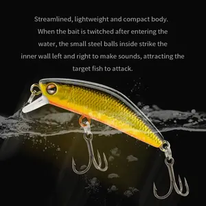 Leurre de pêche TGD Best Minnow, leurre artificiel en plastique dur coulant, crankbait, <span class=keywords><strong>jerkbait</strong></span>, 45 mm, 3 g, leurre de pêche pour la basse, la truite, le <span class=keywords><strong>brochet</strong></span> - Product Image 5
