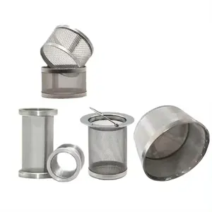 New 304 316L Stainless Steel Round Hole Perforated Basket Wire Mesh Barrel Cartridge Filter Elements