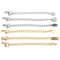 Chaînes d'Extension en Acier Inoxydable Plaqué Or en Gros pour Colliers et Bracelets avec Fermoir Mousqueton et Diverses Bagues d'Arrêt