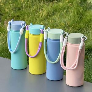 Bouteille d'eau sport en acier inoxydable 550 ml, à large ouverture, portable, pour activités de plein air, tasse isotherme - Product Image 1