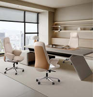 Chaise de bureau de direction ergonomique de haute qualité au design traditionnel, pivotante, inclinable, réglable en hauteur, confortable, en cuir PU