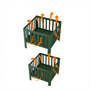Brasero extérieur en acier vert, chauffage au bois, autoportant, en métal peint - Product Image 4
