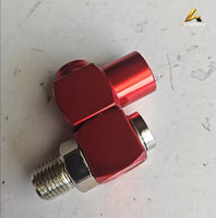 1/4" NPT 360 °   Raccord de tuyau d'air pivotant en aluminium anodisé, joint pneumatique fileté pour outils pneumatiques et compresseurs d'air, rouge et bleu