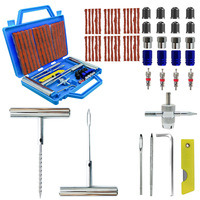 Kit de réparation de pneus sans chambre à air, ensemble d'outils de réparation de crevaison, 11-57 pièces avec étui pour voiture, moto, camion, SUV, urgence