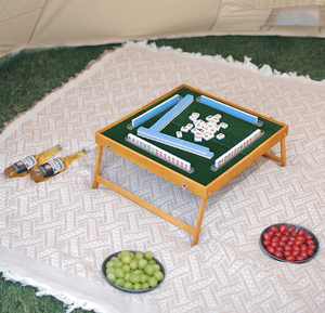 Table de Mahjong pliable de voyage, ensemble de Mahjong chinois, table de jeux de Mahjong traditionnelle chinoise pour le camping en plein air - Product Image 1