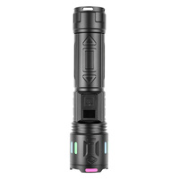 Lampe de poche en alliage d'aluminium Torche à bande fluorescente USB LCD Affichage numérique Blanc Laser 30W LED 1000M Portée Lampe de poche extérieure