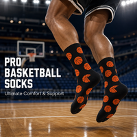 Chaussettes de sport mi-mollet respirantes en coton, à motifs, pour hommes et femmes, idéales pour le basketball, le football et le baseball