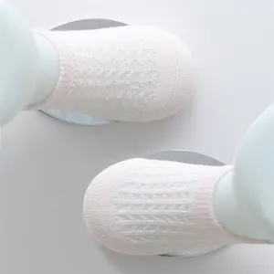 Calcetines finos antideslizantes, diseño casual unisex, calcetines de punto de algodón de tubo de color para niños y niñas recién nacidos, primavera y verano