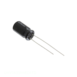 ตัวเก็บประจุแบบมีรูผ่านรัศมี330 uF 20% 330 uF ของแท้ - Product Image 1