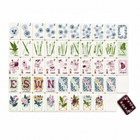 Tuiles de Mahjong Américain en Acrylique 3 Couches Style Floral Chaleureux 160 Pièces Luxe Double Face Gravées Écologiques Pliables Expédition en 7 Jours