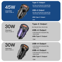 Essager 2022 Gyroscope nouveau USB-A type-c 30W 45W PD20W Mini chargeur de voiture