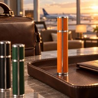 Flacon de voyage en cuir PU 10 ml, atomiseur de parfum rechargeable, vaporisateur portable avec finition argentée, emballage cosmétique en gros
