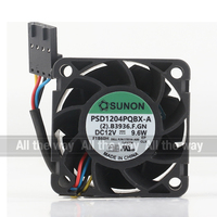 Kipas Pendingin Sunon 5V 24V 48V DC12V 9.6W AC EC 4028 40X40X28MM 4CM Volume Udara Tinggi Senyap untuk Server 4-kabel PSD1204PQBX-A Baru dan Asli