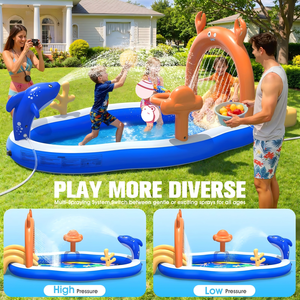 Hot Sale Large PVC Inflatable Kiddie <b>Pool</b> with Water <b>Slide</b> and Sprinkler 120x70x50 for Children - Product Image 5