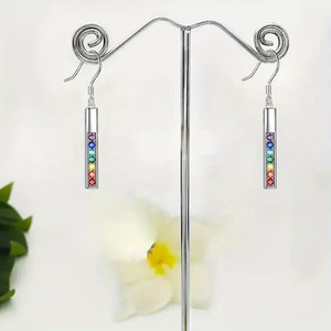 Orecchini Pendenti con Zirconi Colorati per Donne, Gioielli di Moda Vivaci e Unici - Product Image 4