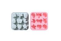 Moule en silicone à 9 cavités pour chocolat, avec formes variées d'insectes, d'animaux et de fleurs, pour la pâtisserie, les bonbons gélifiés, la résine et les glaçons