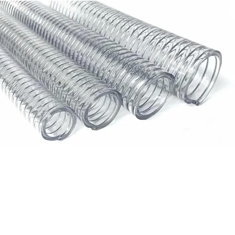 Tube de fil d'acier en spirale de PVC de tuyau de maille renforcée transparente flexible de haute qualité