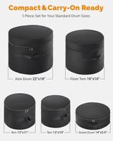 Échantillon Gratuit : Ensemble de Housses de Protection Durables et Rembourrées pour Batterie (Bass Drum, Tom, Caisse Claire) avec Fermeture Éclair – Légères et Idéales pour Batteurs
