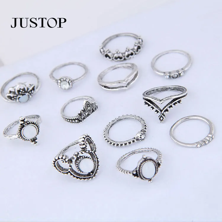 Fashion Geometric Alloy Black Gold Plating Stress Ring High Quality Heart Woman Stainless Steel Rings