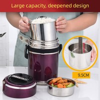Fiambrera portátil de viaje de acero inoxidable 304, termo, taza de sopa de 8L, revestimiento interior de plástico, contenedor de comida para niños, logotipo para niños