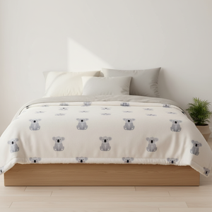 OEM <b>Luxury</b> Cute Koala Rabbit Fur Adult All-Season Sublimation Cuddly Faux Fur Minky Baby Wrap <b>Throw</b> <b>Blanket</b> Bedding - Product Image 1