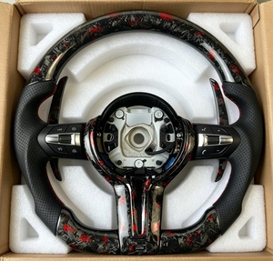 Volante Deportivo de Fibra de Carbono Forjado de Alta Gama para <span class=keywords><strong>BMW</strong></span> Serie M F30 F32 F10 X5 X4 X3 X6 F20 F07 F01 E46 E60 E90 M3 M4 M5 <span class=keywords><strong>M7</strong></span> - Product Image 1
