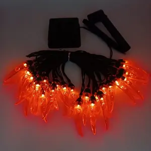 Năng lượng mặt trời LED ánh sáng HS mã 9405409000 6.5m có thể sạc lại ngoài trời không thấm nước vườn trang trí năng lượng mặt trời 30 LED hạt tiêu đỏ chuỗi ánh sáng - Product Image 4