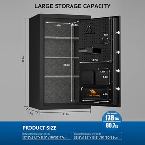 Caja Fuerte Ignífuga para el Hogar TIGERKING de 8.78 Pies Cúbicos, Acero Resistente de 178 lb, Protección Contra Incendios de 40 Minutos y Contra Agua de 72 Horas, Alarma con Teclado Digital - Product Image 6