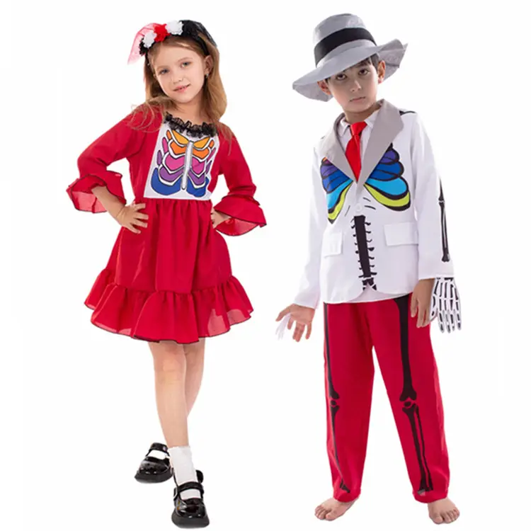 Venta de fábrica Scary Halloween Cosplay esqueleto Zombie pareja disfraz niños película TV juego de rol disfraz de fantasma