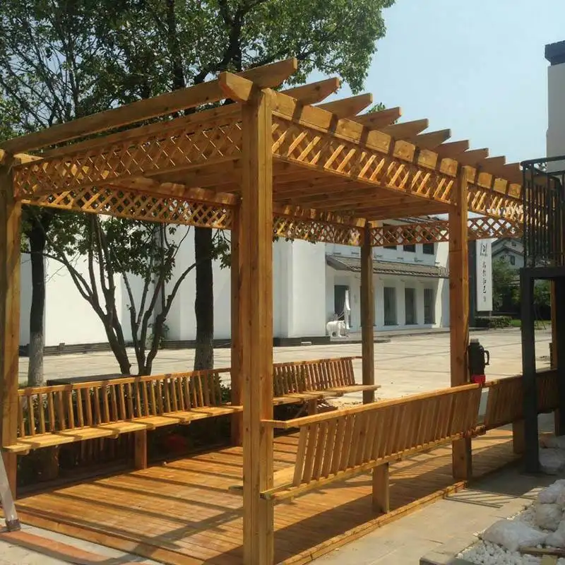 2020 low price wood pergola cover pergola roofing materials outdoor patio carbonized mini house easy assemble kiosk